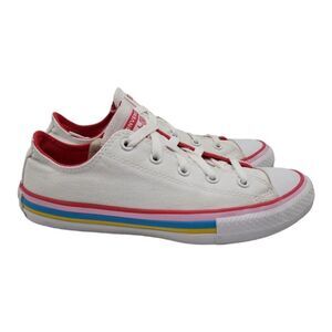 Converse Chuck Taylor All Star Ox Junior Girls Size 3.5 White Pink Sneaker Shoes